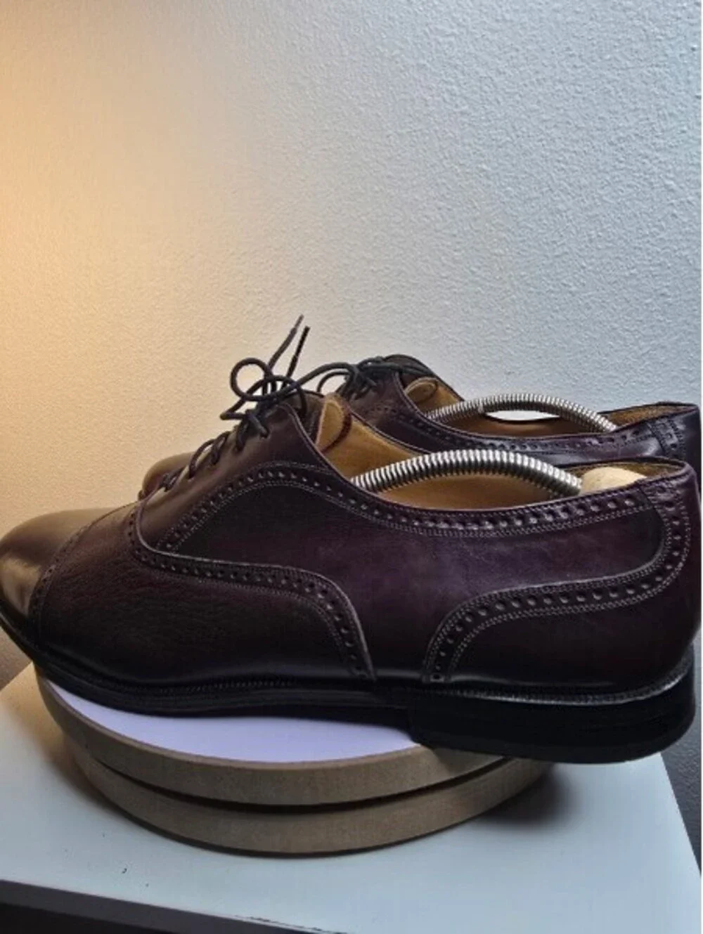 Mezlan Men’s Piazza Brown Leather Cap Toe Hand Crafted Oxford Shoes 13M Spain